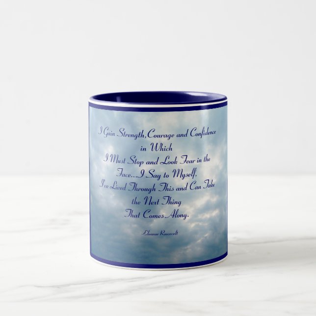 I Gain Strength,Courage and Confidenc... Two-Tone Coffee Mug (Center)