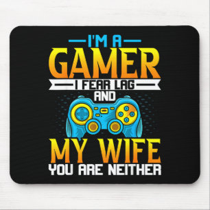 I Gaming Lover Husband Gamer Fear Mouse Mat