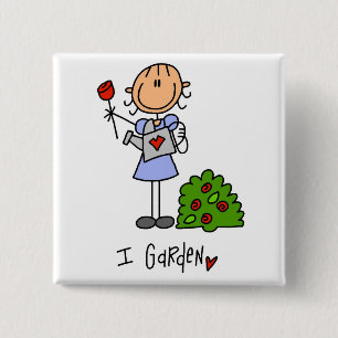 I Garden Tshirts and Gifts 15 Cm Square Badge