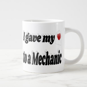 I Gave My Heart to a Mechanic black text Large Coffee Mug