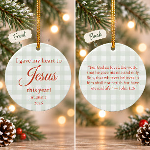 I Gave My Heart to Jesus Christmas Ceramic Tree Decoration