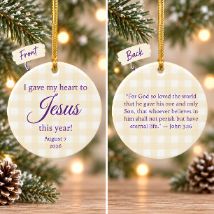 I Gave My Heart to Jesus Christmas Ceramic Tree Decoration