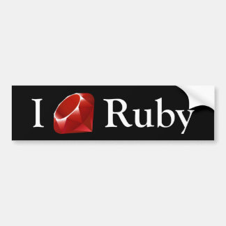 I Gem Ruby (black) Bumper Sticker