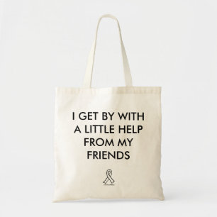 "I get by..." slogan tote Bag