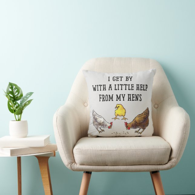 I Get By With a Little Help From My Hens Apron Cushion (Chair)