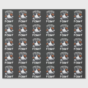 I Ghost People All Year Around F-Caw-F Halloween Wrapping Paper