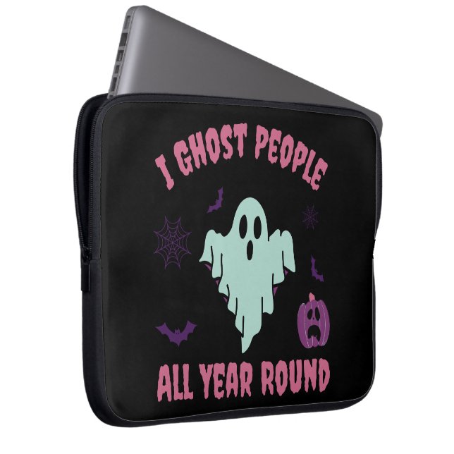 I Ghost People All Year Round Halloween Laptop Sleeve (Front Right)