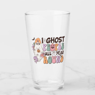 I Ghost People Halloween Glass
