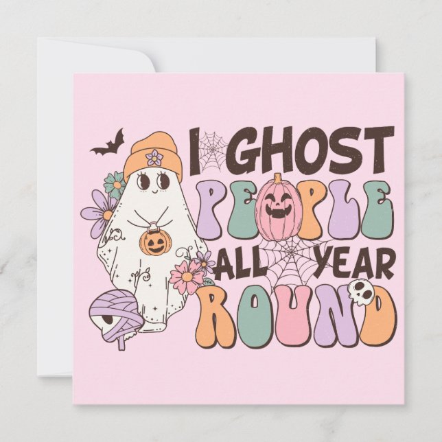 I Ghost People Halloween Invitation (Front)