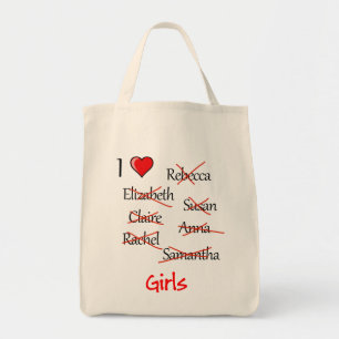 'I ♥ Girls' Tote Bag
