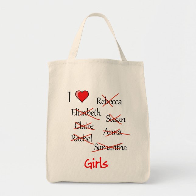 'I ♥ Girls' Tote Bag (Front)