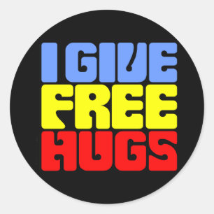 I Give Free Hugs Classic Round Sticker