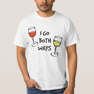 I Go Both Ways Wine Glasses T-Shirt