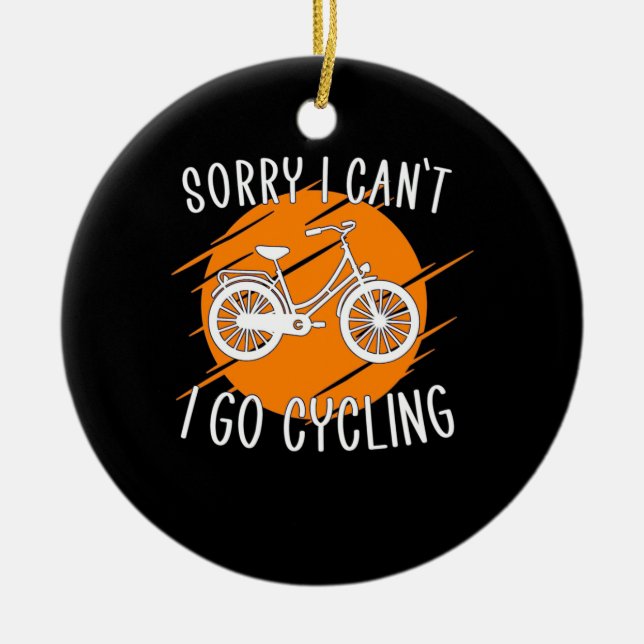 I Go Cycling Ceramic Tree Decoration (Front)
