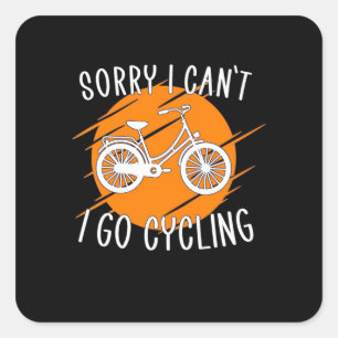 I Go Cycling Square Sticker