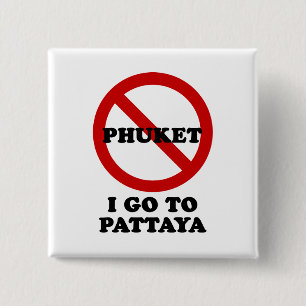 I GO TO PATTAYA 15 CM SQUARE BADGE