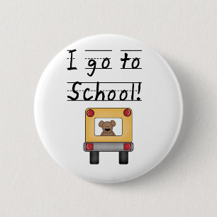I Go To School 6 Cm Round Badge