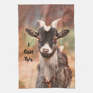 I Goat This Cute Funny Barnyard Tea Towel