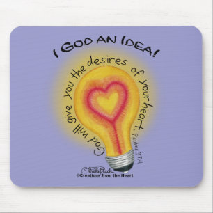 I God an Idea Lightbulb Mouse Mat