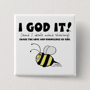 I GOD IT! 15 CM SQUARE BADGE