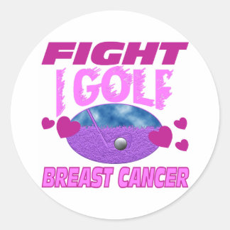 I Golf > Fight Breast Cancer Classic Round Sticker