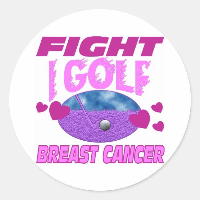 I Golf > Fight Breast Cancer Classic Round Sticker (Front)