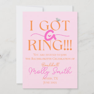 I Got a Ring Tropical Bachelorette Itinerary Invitation
