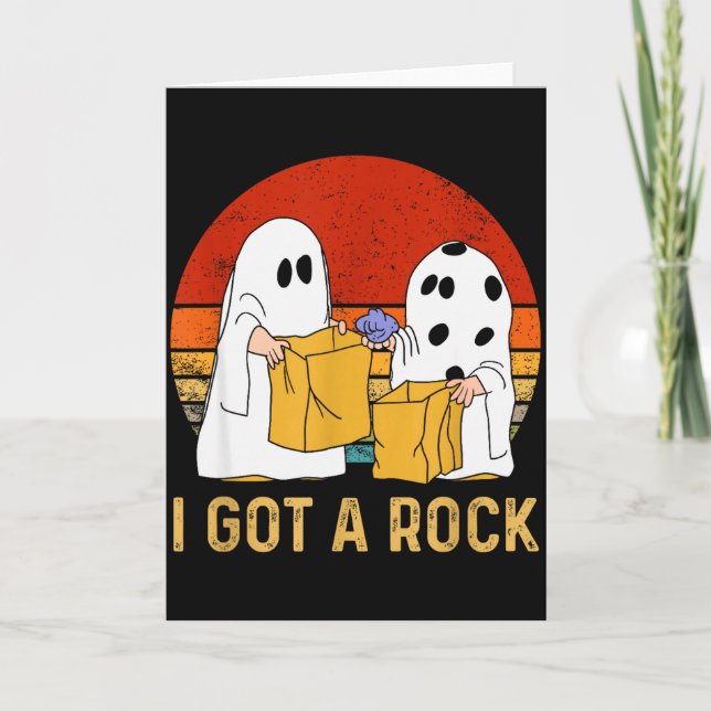 I Got A Rock Shirt Halloween Trick Or Treat Ghost  Card (Front)