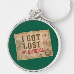 I Got Lost on Purpose Vintage Map Key Ring