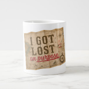 I Got Lost on Purpose Vintage Map Large Coffee Mug