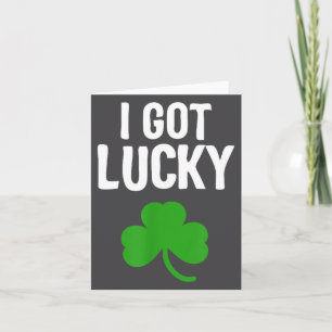 I Got Lucky Dad St Patricks Day Pregnancy Announce Card