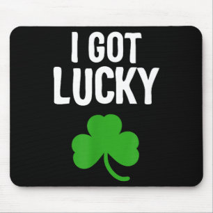 I Got Lucky Dad St Patricks Day Pregnancy Announce Mouse Mat