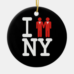I GOT MARRIED IN NY MEN -.png Ceramic Tree Decoration