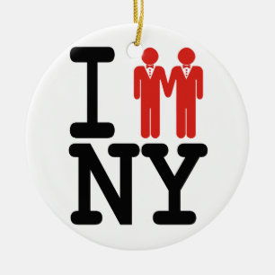 I GOT MARRIED IN NY MEN -.png Ceramic Tree Decoration