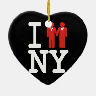 I GOT MARRIED IN NY MEN -.png Ceramic Tree Decoration