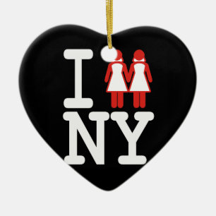 I GOT MARRIED IN NY WOMEN -.png Ceramic Tree Decoration