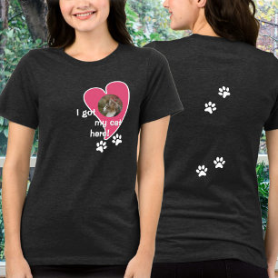 I got my cat here! Photo Custom - Dark Tri-Blend Shirt