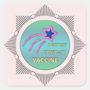 I Got My COVID-19 Vaccine Vaccination   Square Sticker