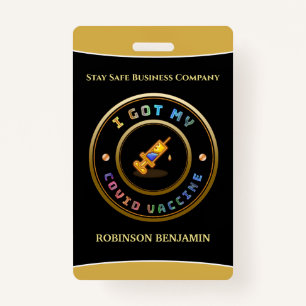 I Got My Covid Vaccine Business Logo Badge ID Badge