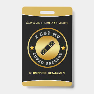 I Got My Covid Vaccine Business Logo ID Badge