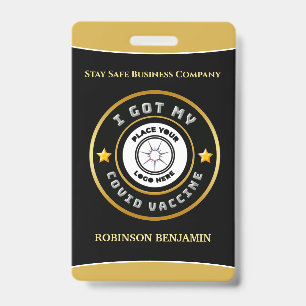 I Got My Covid Vaccine Business Logo Personalise  ID Badge