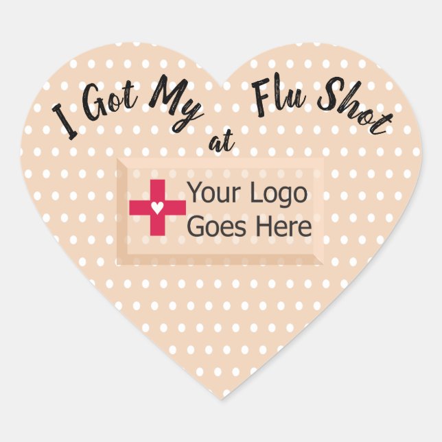 I got my flu shot faux bandage heart heart sticker (Front)