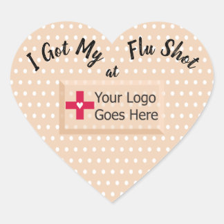 I got my flu shot faux bandage heart sticker