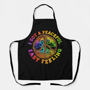 I Got Peaceful Easy Feeling Hippie Peace Tree Colo Apron
