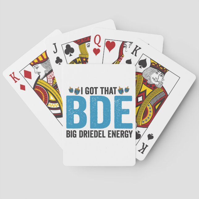 I Got that Big Dreidel Energy Funny Jewish Holiday Playing Cards (Back)