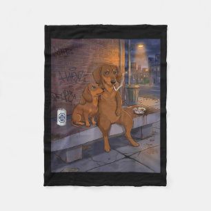 I Got That Dog In Me Funny Dachshund Smoking Beer Fleece Blanket