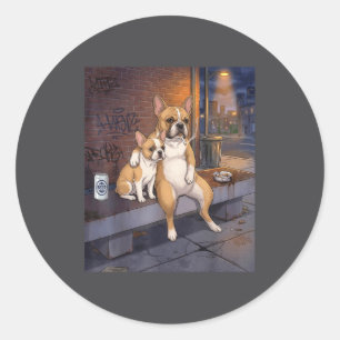 I Got That Dog In Me Funny French Bulldog Smoking Classic Round Sticker