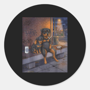 I Got That Dog In Me Funny Rottweiler Smoking Beer Classic Round Sticker