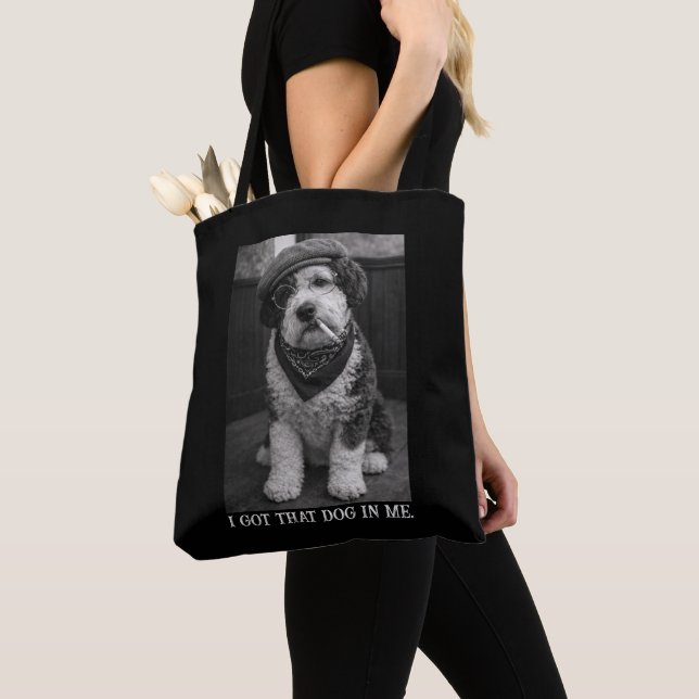 I Got That Dog In Me Funny Sheepadoodle Photo Tote Bag (Close Up)