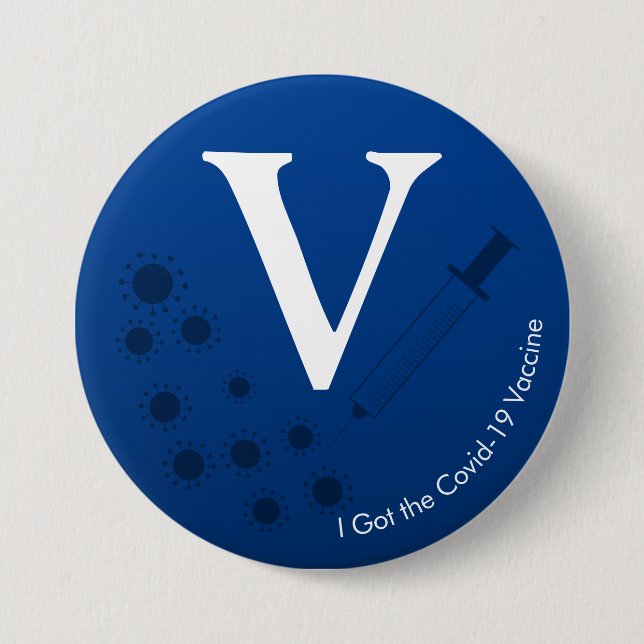 I Got the Covid-19 Vaccine Dark Blue 7.5 Cm Round Badge (Front)